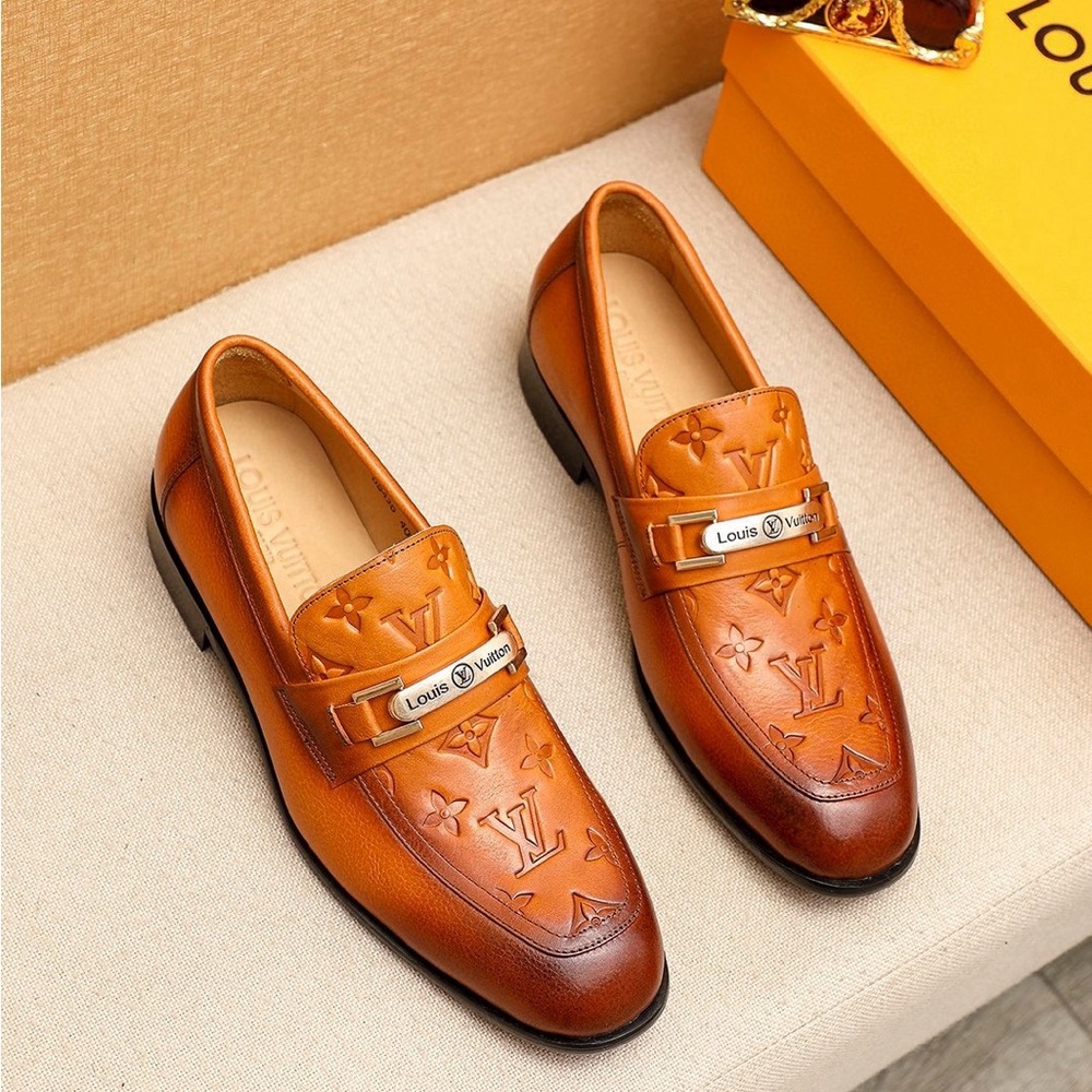 Louis Vuitton Men's Tan Leather Loafers